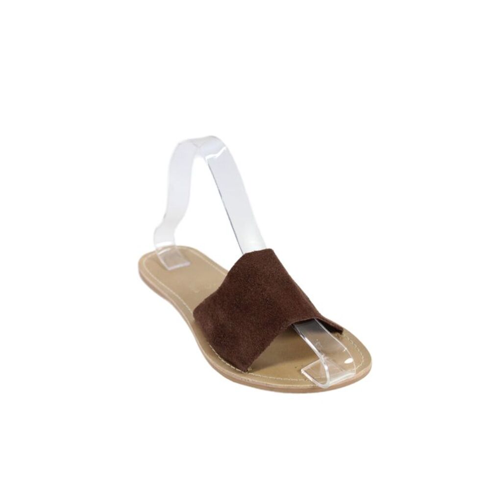 Coconuts by Matisse Womens Leather Slide Sandals Brown Size 6